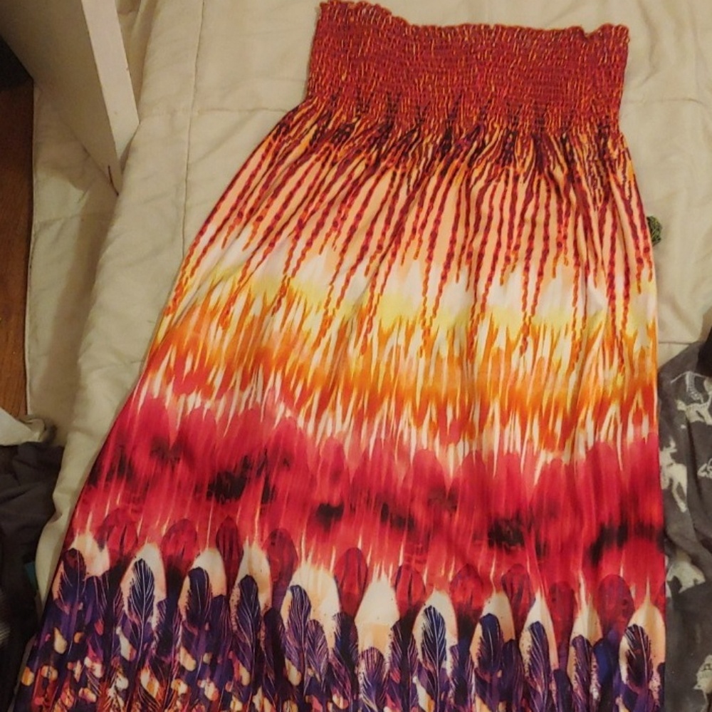 A sunset colorful sun dress